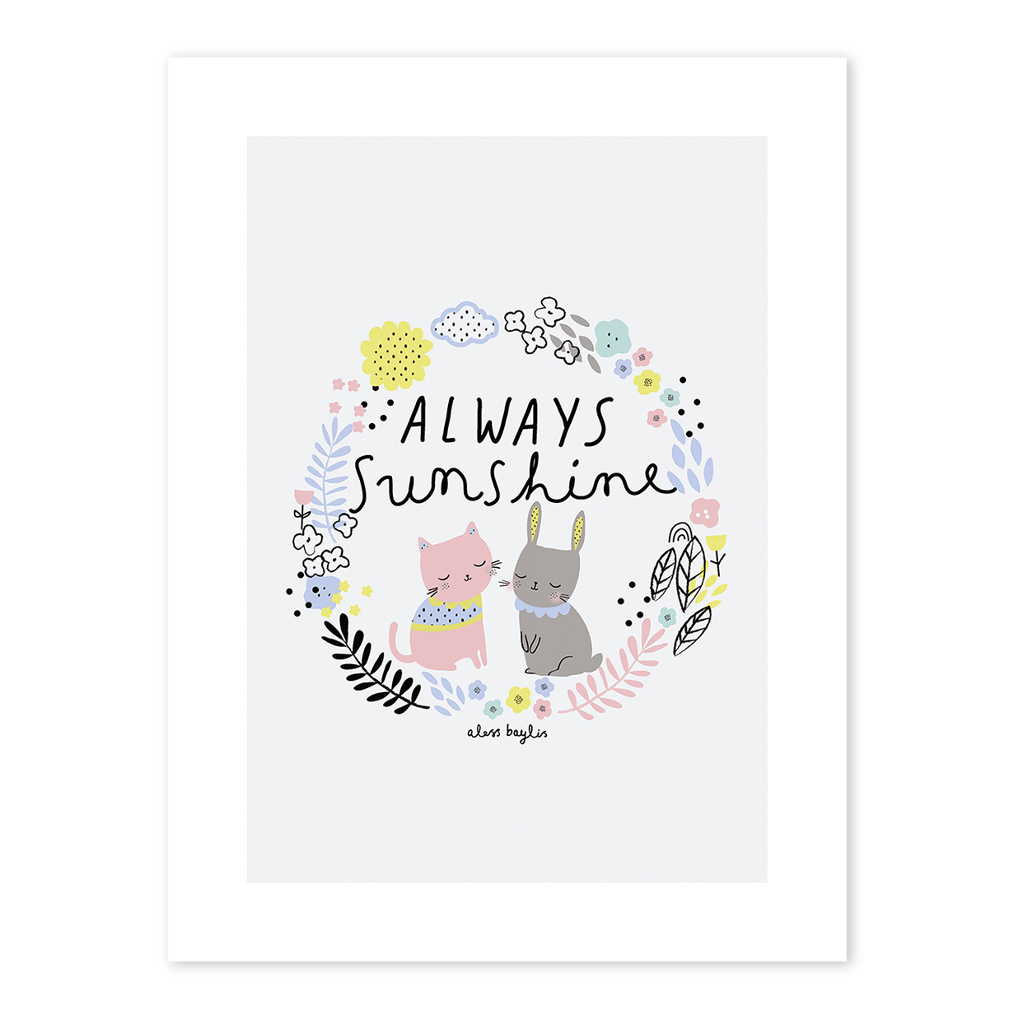 Happy Clouds Always Sunshine Lilipinso poster 30 x 40 cm