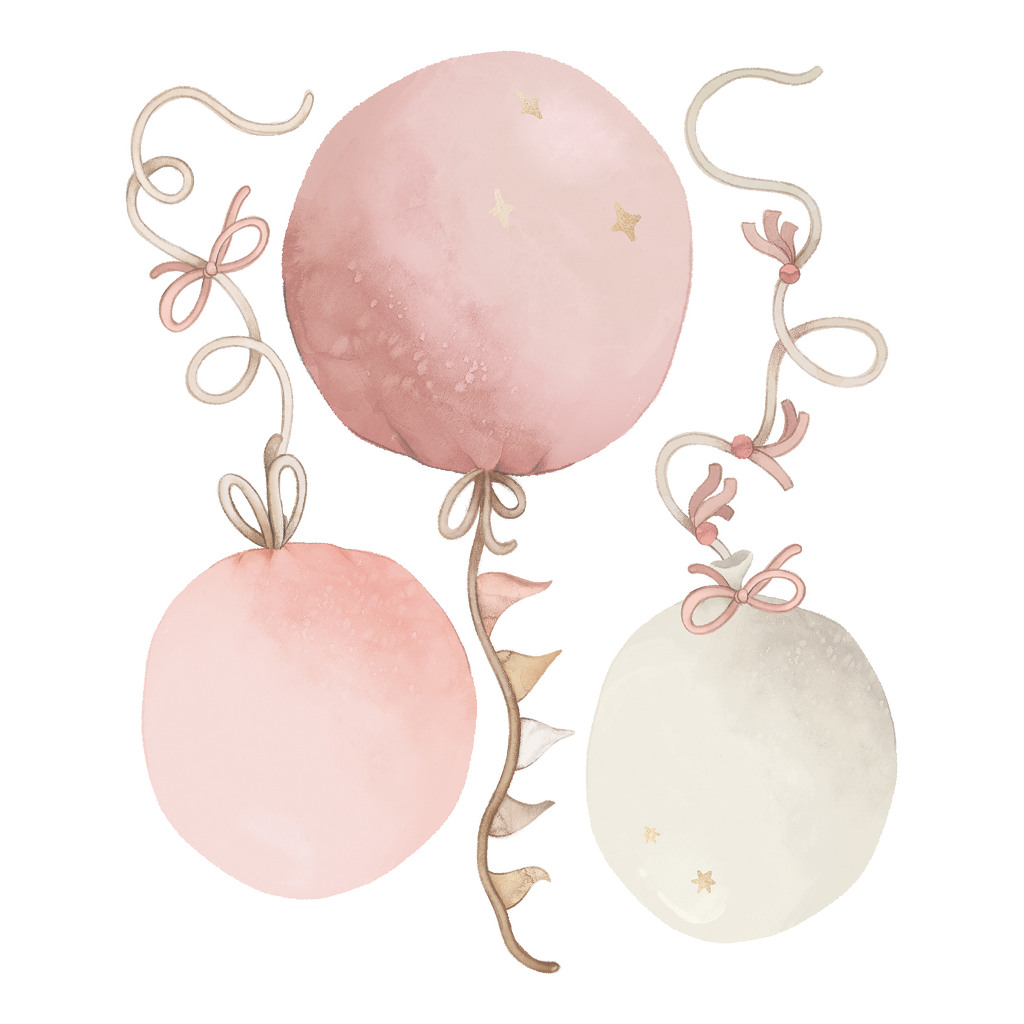 Large Pink Balloons Lilipinso muursticker