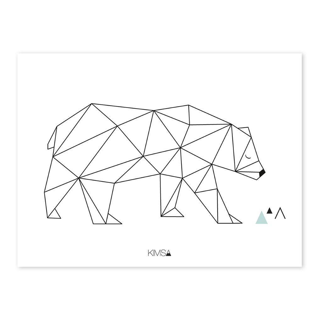 Origami Play Bear Lilipinso poster 30 x 40 cm