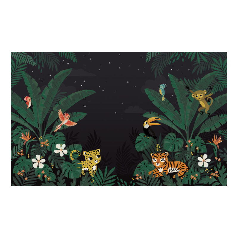 Jungle Night Lilipinso kinderbehang muurschildering 400 x 248 cm