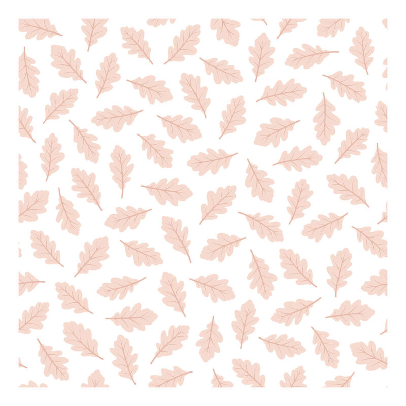 Oak Leaves Light Pink Lilipinso kinderbehang 50 cm x 10 m