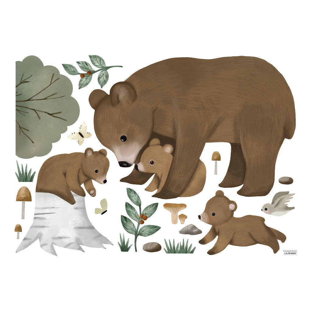  Bears Family Lilipinso muursticker decoratie l