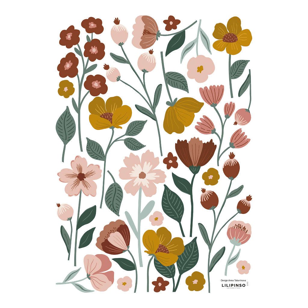 Pretty Flowers Lilipinso muursticker a3 29,7 x 42 cm