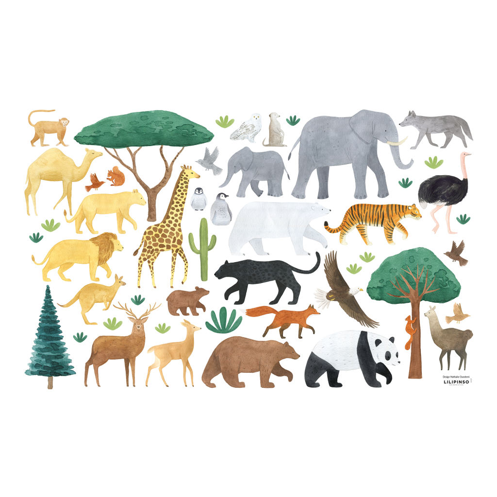  Animals Of The World Lilipinso muursticker decoratie m