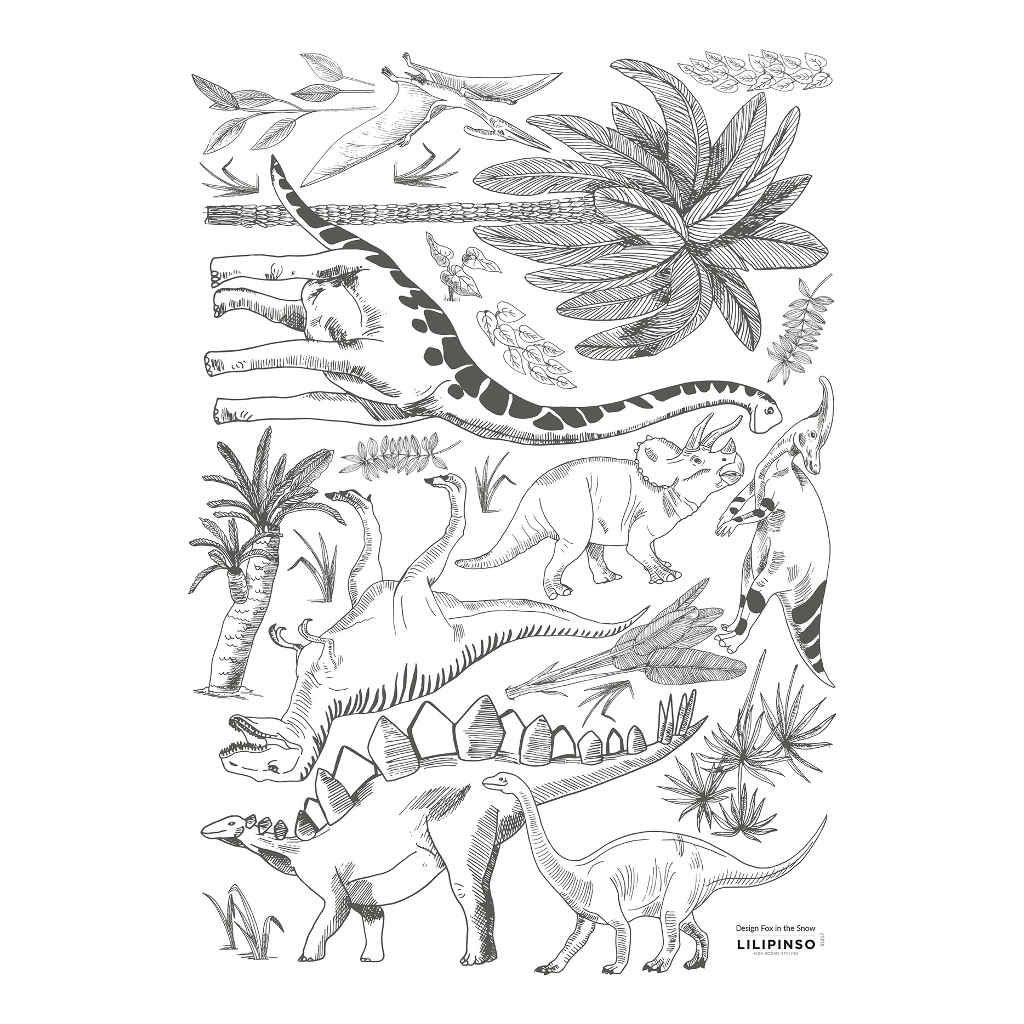 Dinosaurs & Plants Lilipinso muursticker a3 29,7 x 42 cm