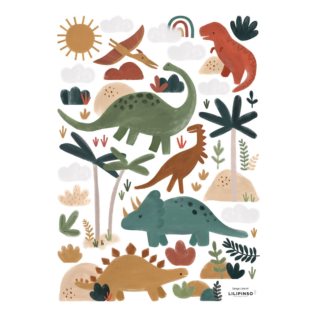 Great Dinosaurs Mix Lilipinso muursticker a3 29,7 x 42 cm