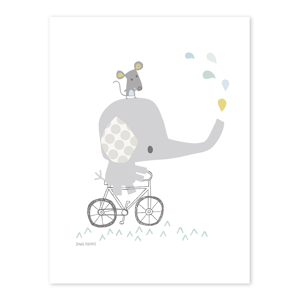 Smile It'S Raining Elephant Lilipinso poster 30 x 40 cm