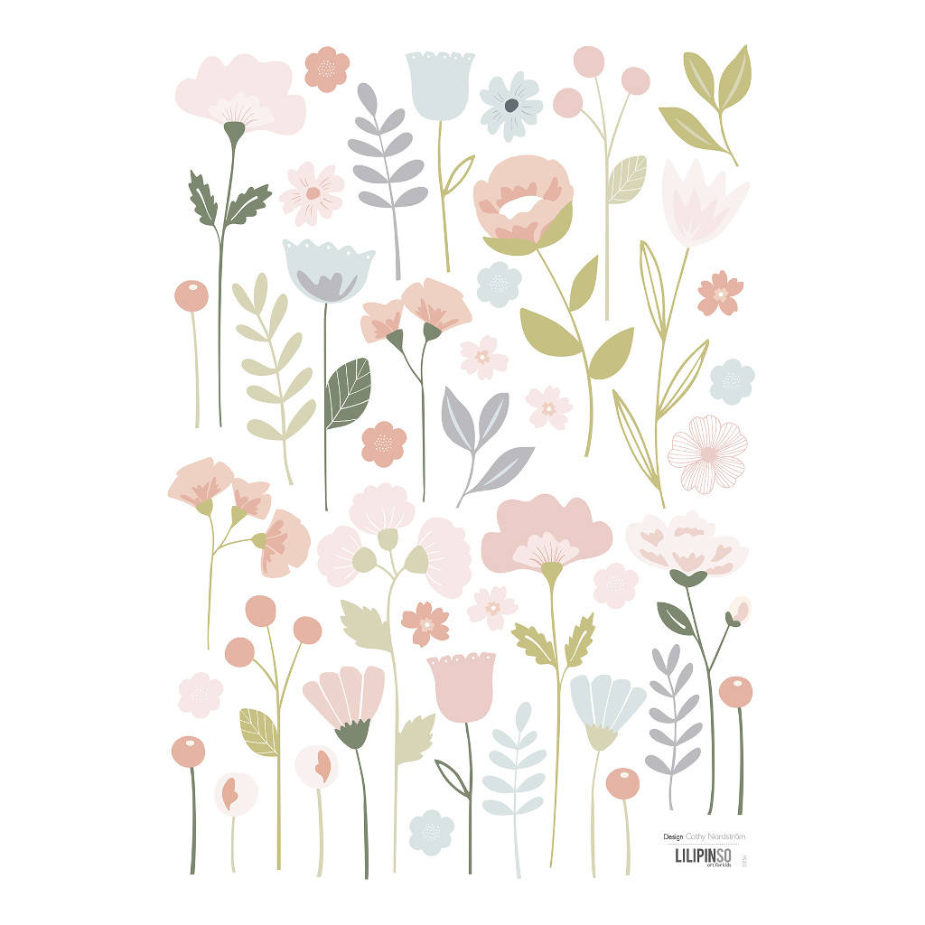 Flowers Stems Lilipinso muursticker a3 29,7 x 42 cm