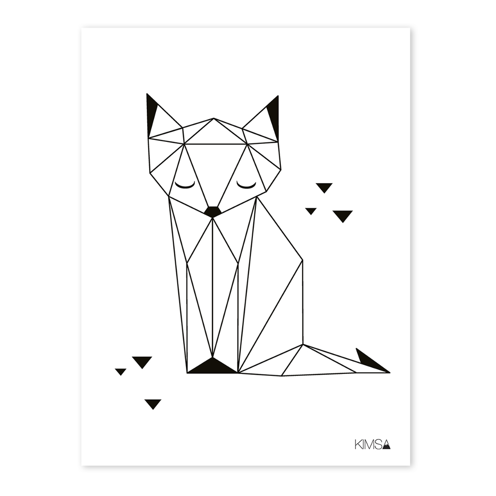 Origami Play Fox Lilipinso poster 30 x 40 cm