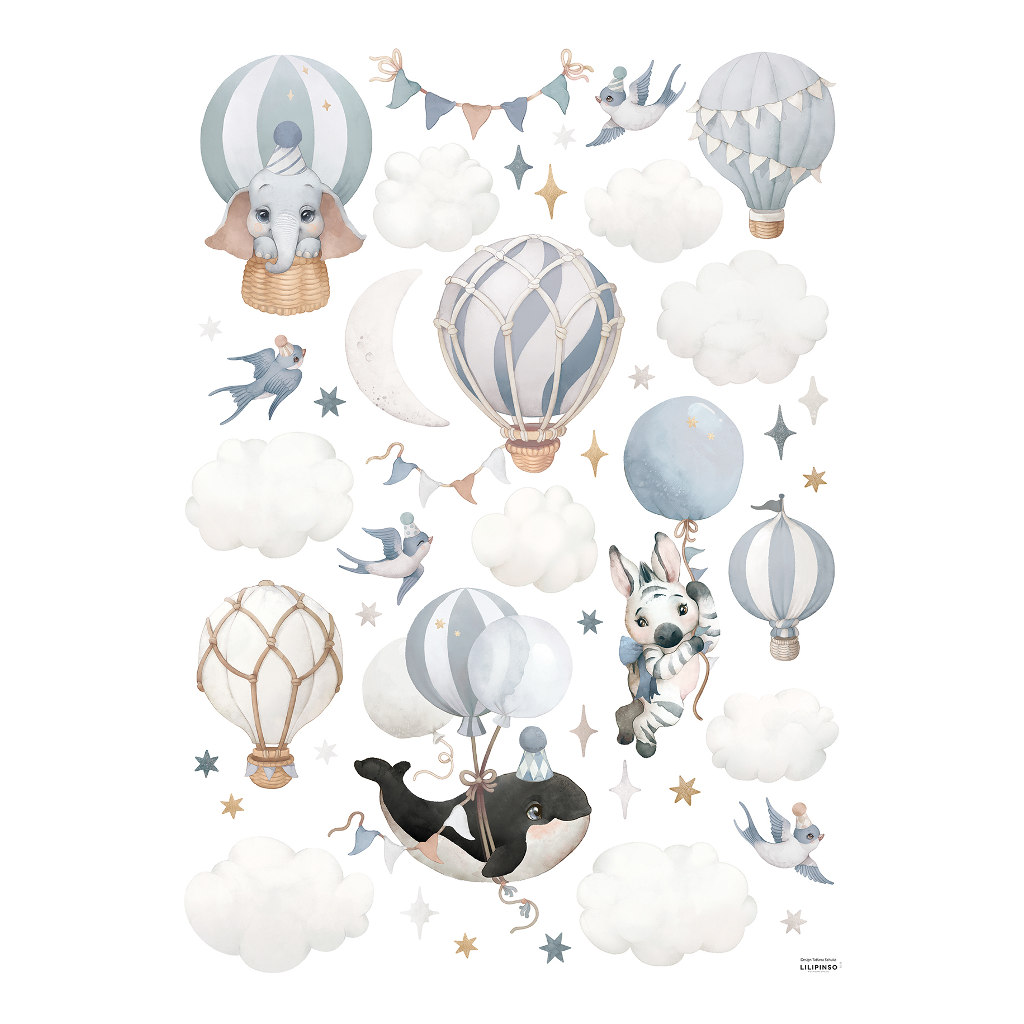  Animals Fantasy Blue Lilipinso muursticker decoratie l