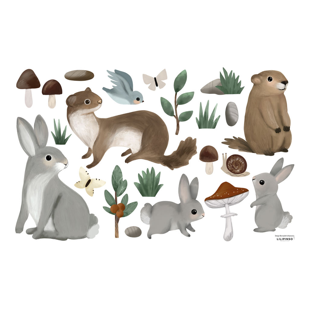  Moutain Animals Mix Lilipinso muursticker decoratie m