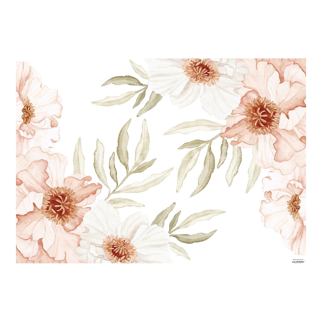  Big Poppy Blossoms Lilipinso muursticker decoratie l