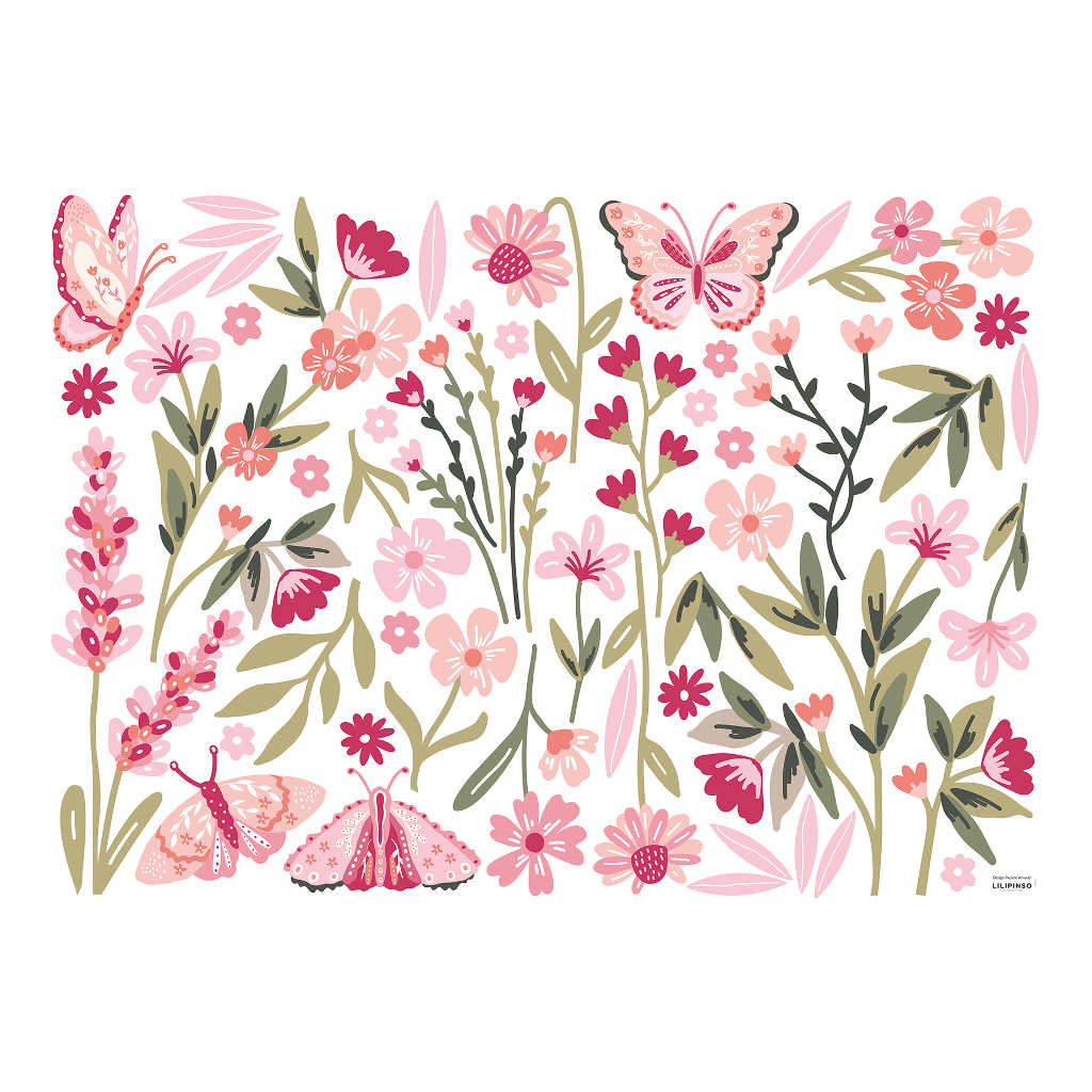  Big Magenta Flowers Lilipinso muursticker decoratie l