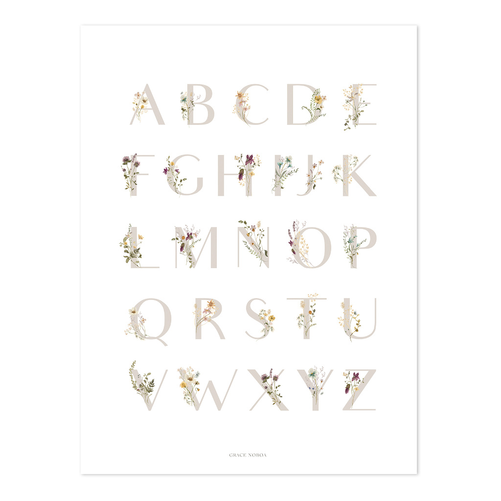 Floral Abc Lilipinso poster 30 x 40 cm