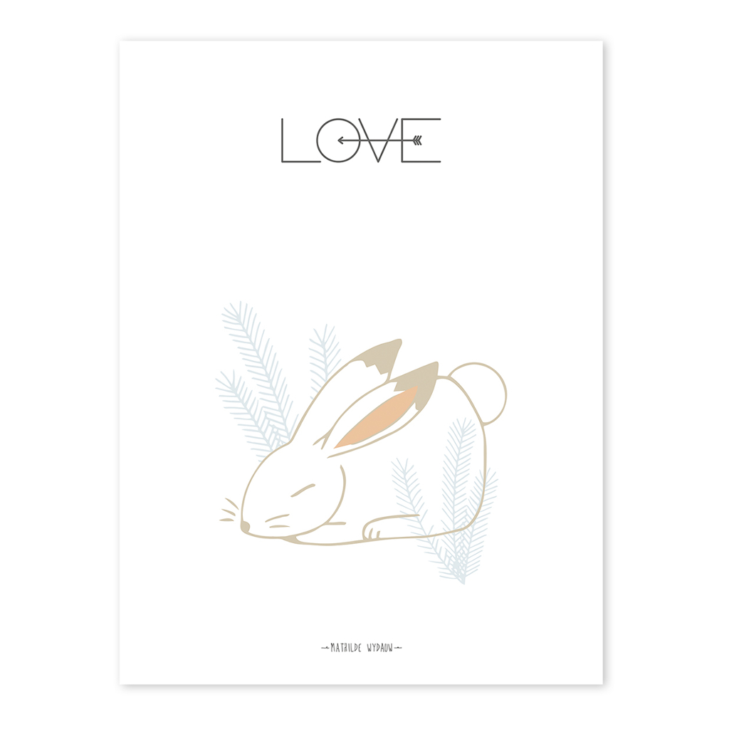 Rabbit Love Lilipinso poster 30 x 40 cm