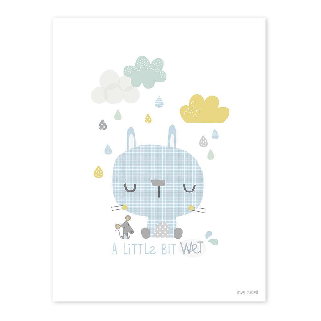 Smile It'S Raining Rabbit Lilipinso poster 30 x 40 cm