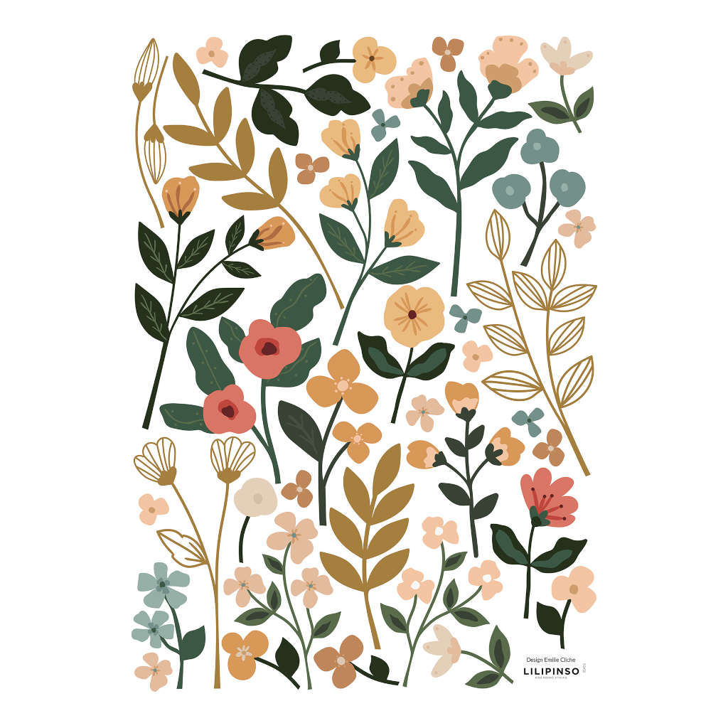 Colorful Flowers Lilipinso muursticker a3 29,7 x 42 cm