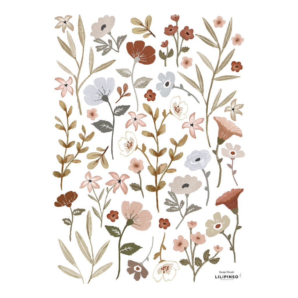 Small Refined Flowers Lilipinso muursticker a3 29,7 x 42 cm