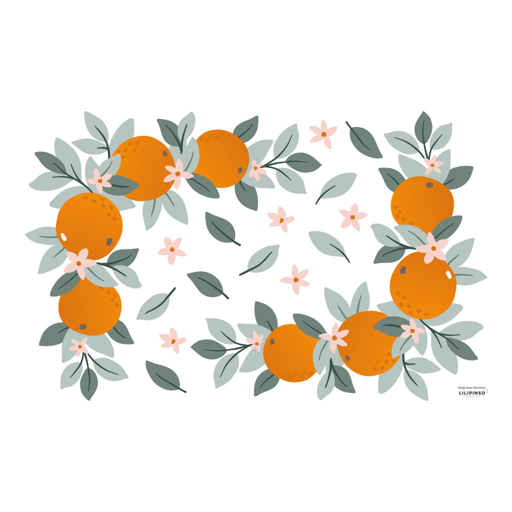  Oranges Ornaments Lilipinso muursticker decoratie m