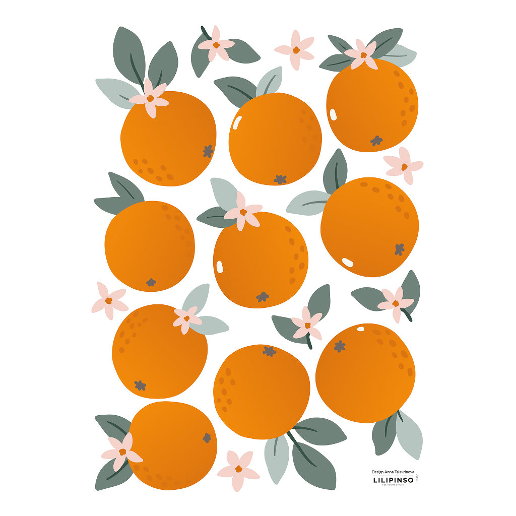 Oranges Lilipinso muursticker a3 29,7 x 42 cm