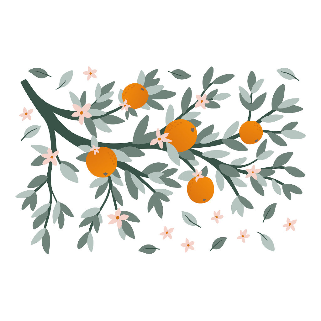 Oranges On A Branch Lilipinso muursticker