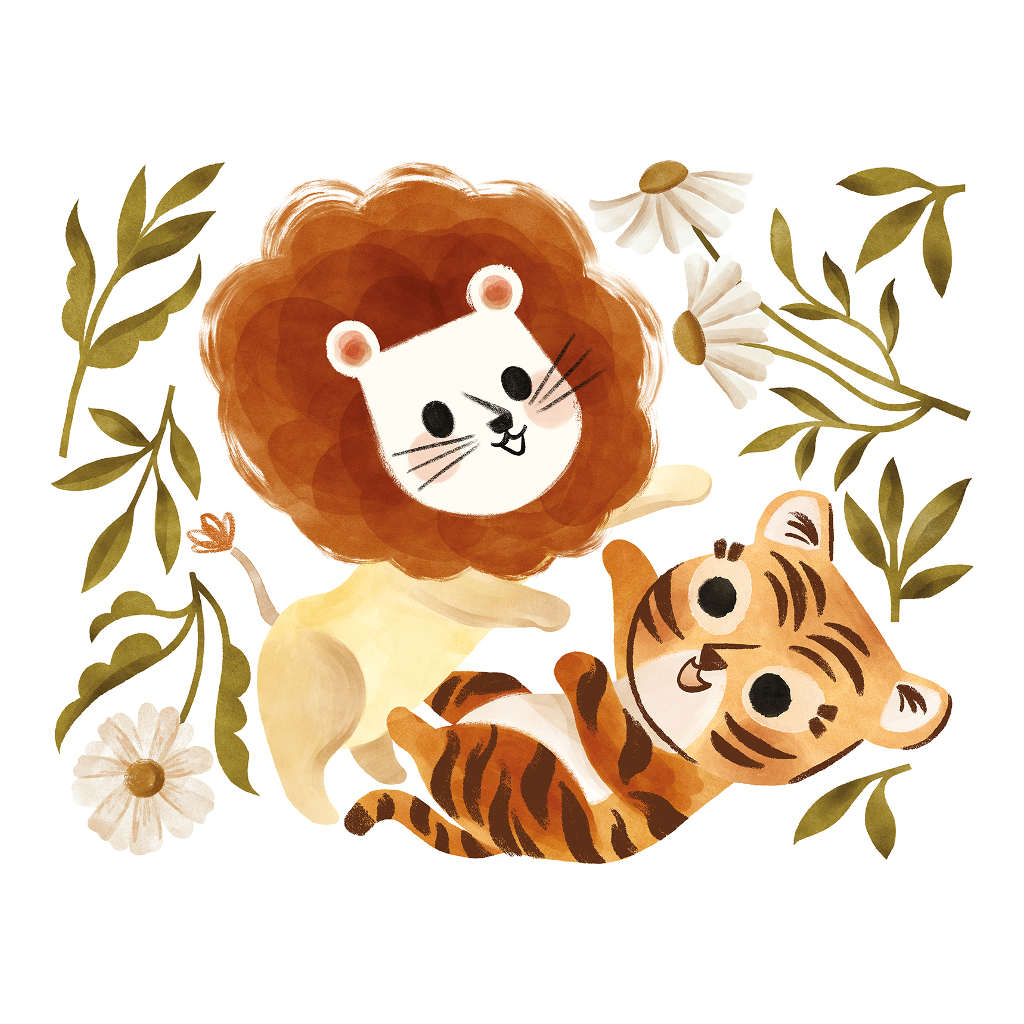 Tiger & Lion Lilipinso muursticker