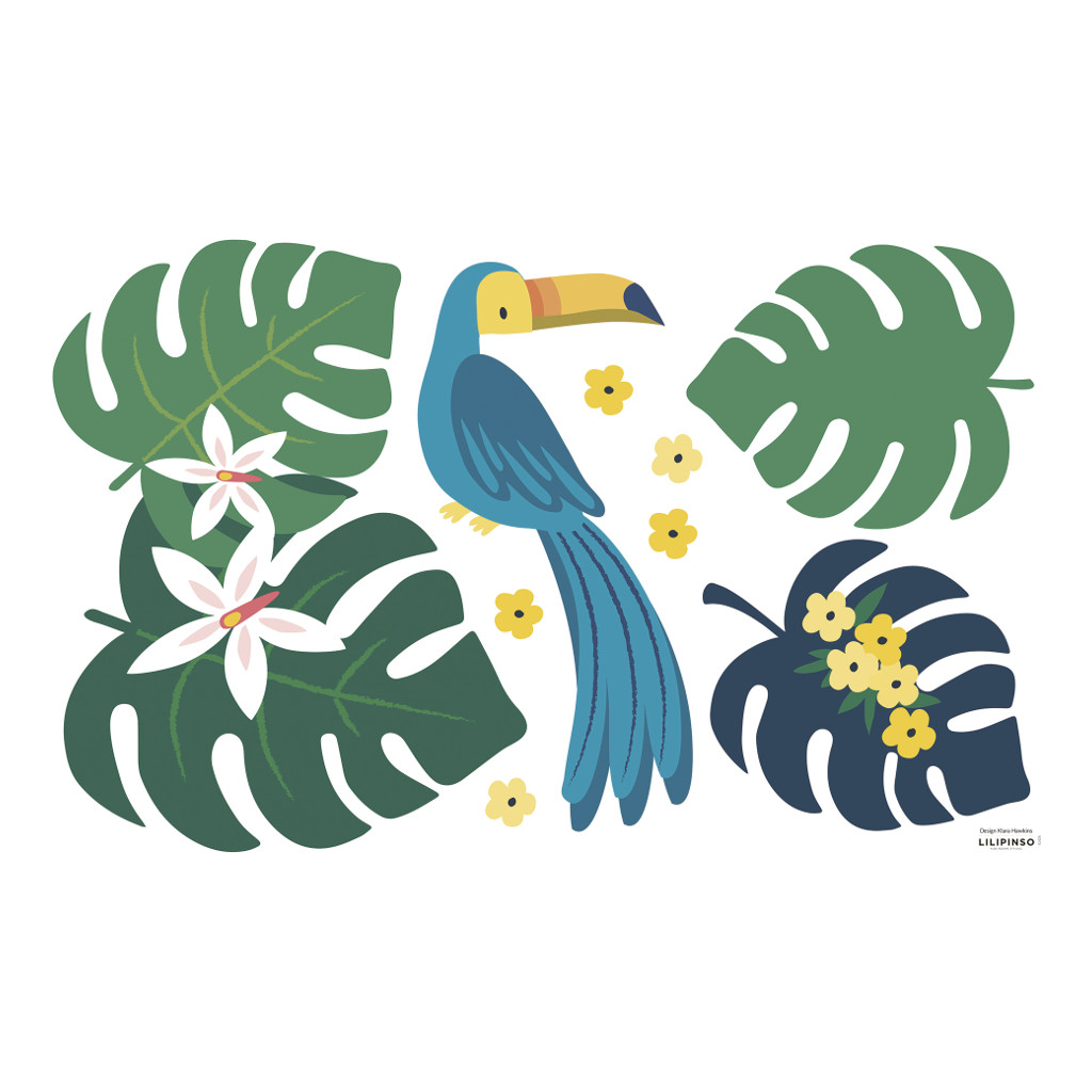 Toucan & Monstera Lilipinso muursticker decoratie m