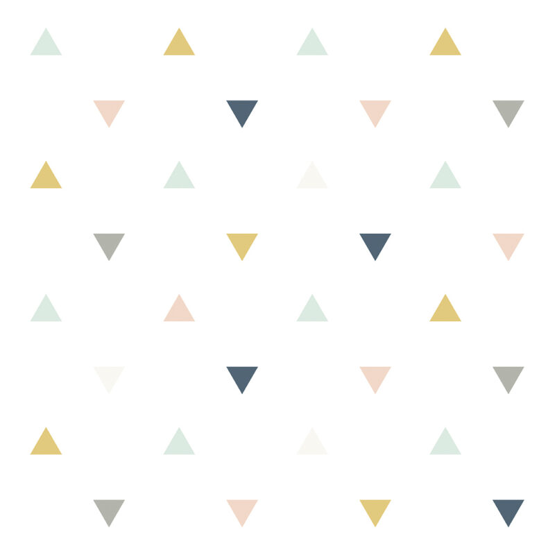 Triangles Pink, Mustard, Grey Lilipinso kinderbehang 50 cm x 10 m