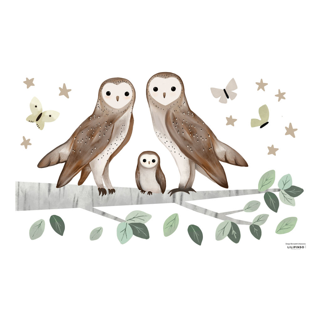  Owls Family Lilipinso muursticker decoratie m