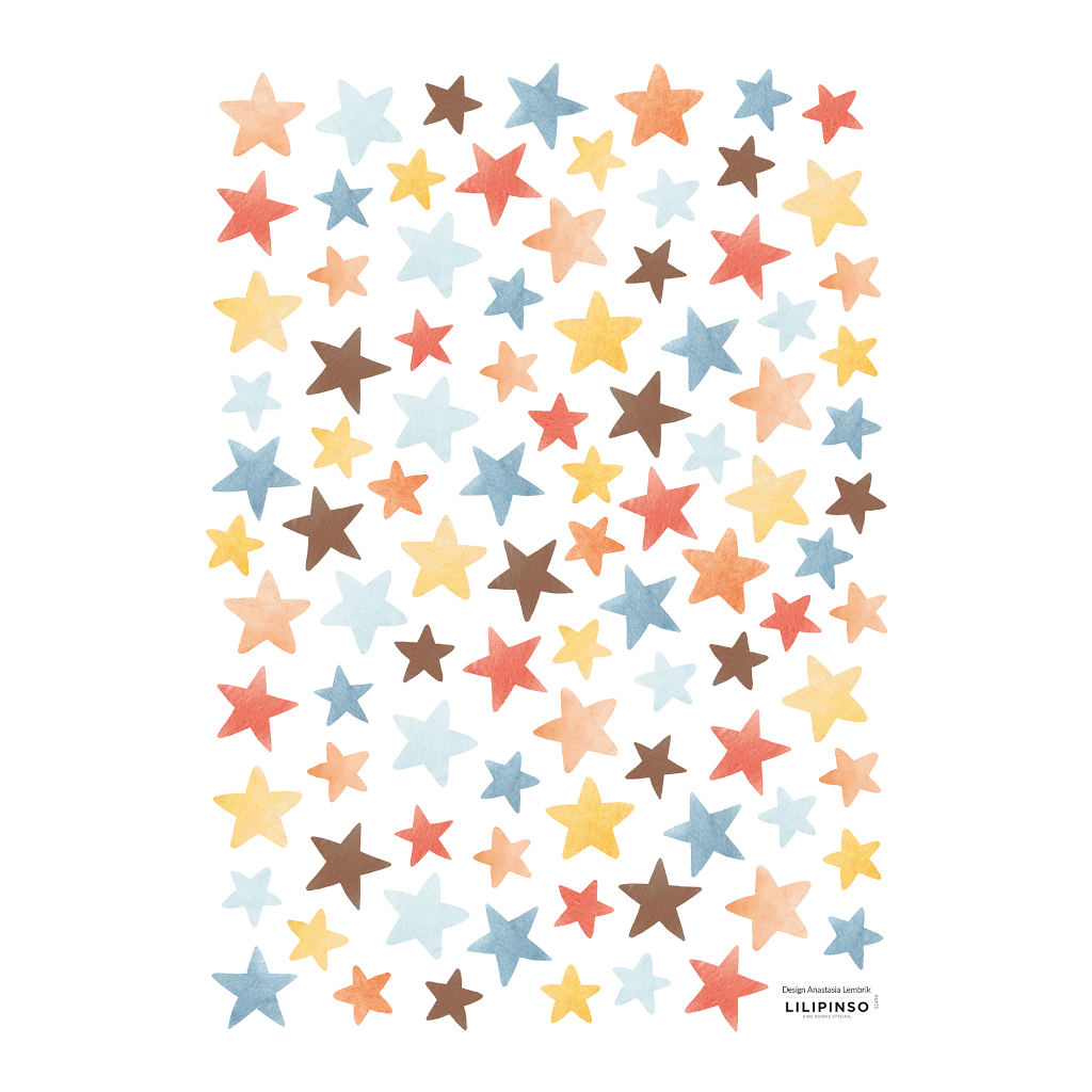 Colorful Stars Lilipinso muursticker a3 29,7 x 42 cm