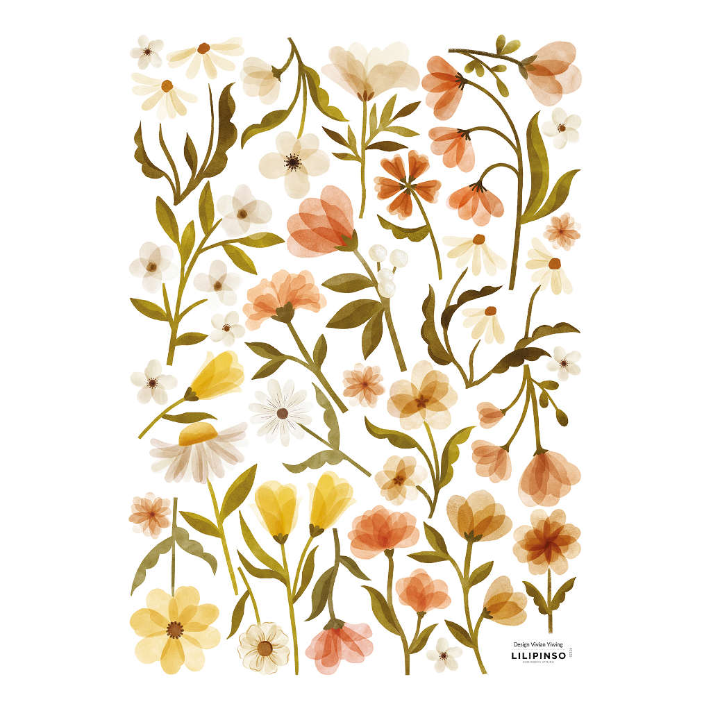 Vintage Flowers Lilipinso muursticker a3 29,7 x 42 cm