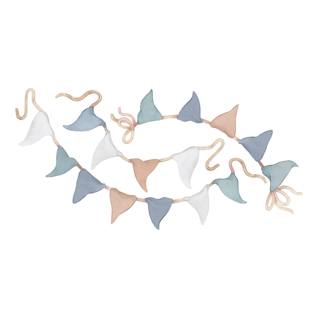 Pennant Garlands Blue Lilipinso muursticker