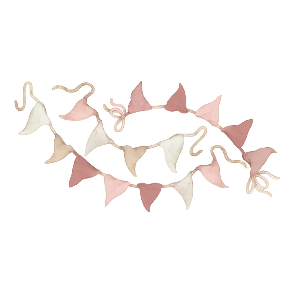 Pennant Garlands Pink Lilipinso muursticker