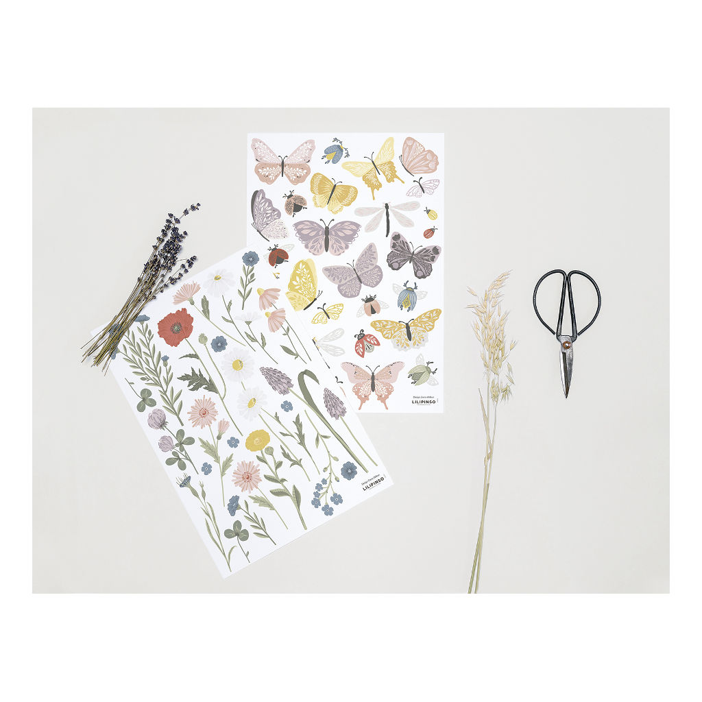 Wildflowers, Cornflower & Poppy Lilipinso muursticker a3 29,7 x 42 cm