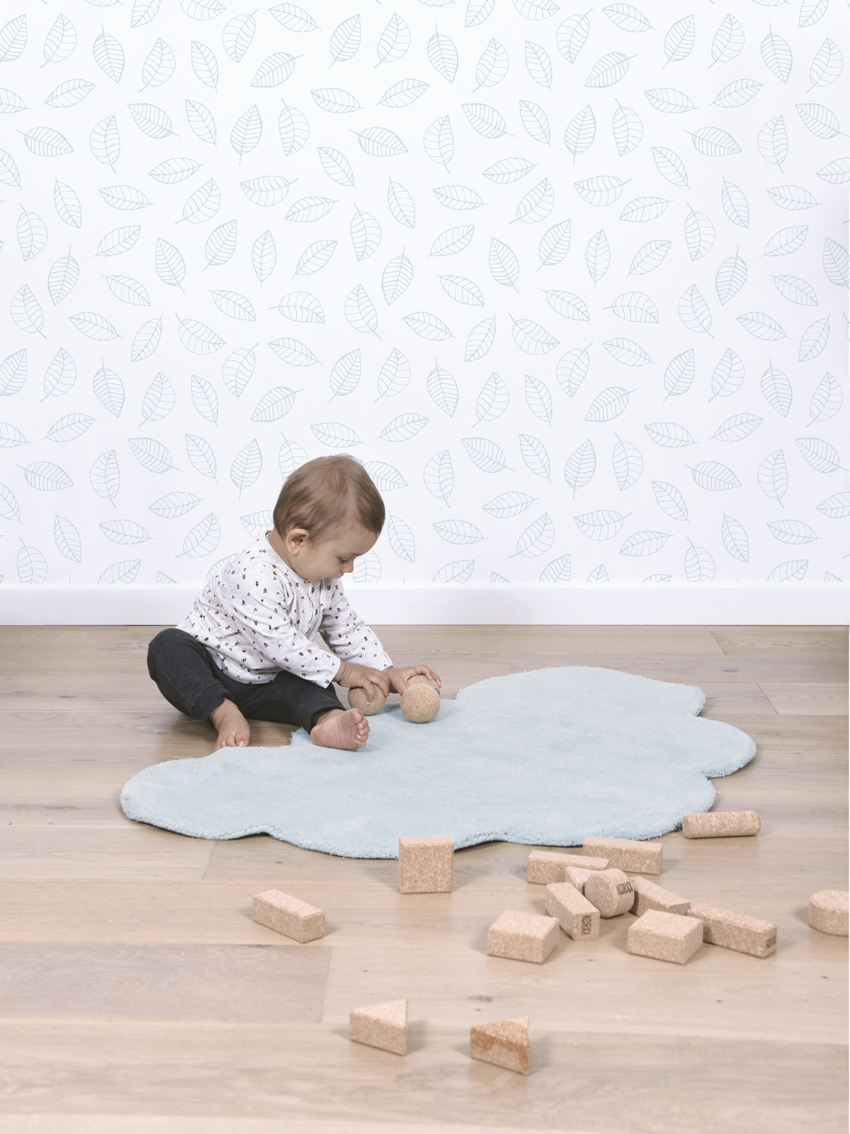 Cloud Shape Baby Blue Lilipinso vloerkleed 67 x 100 cm