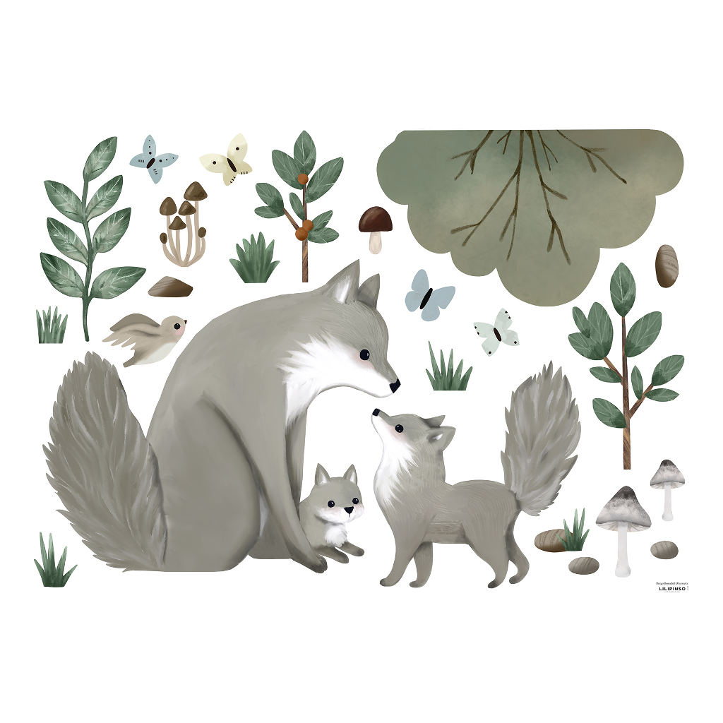  Wolfs Family Lilipinso muursticker decoratie l